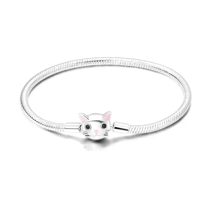 Pulsera con encanto de cabeza de gato