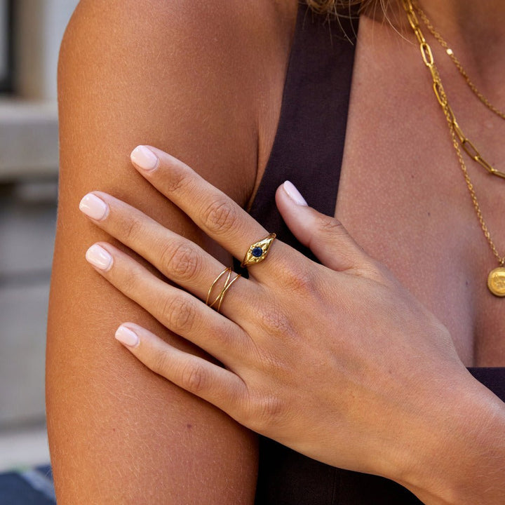 Anillo celestial azul étoilée