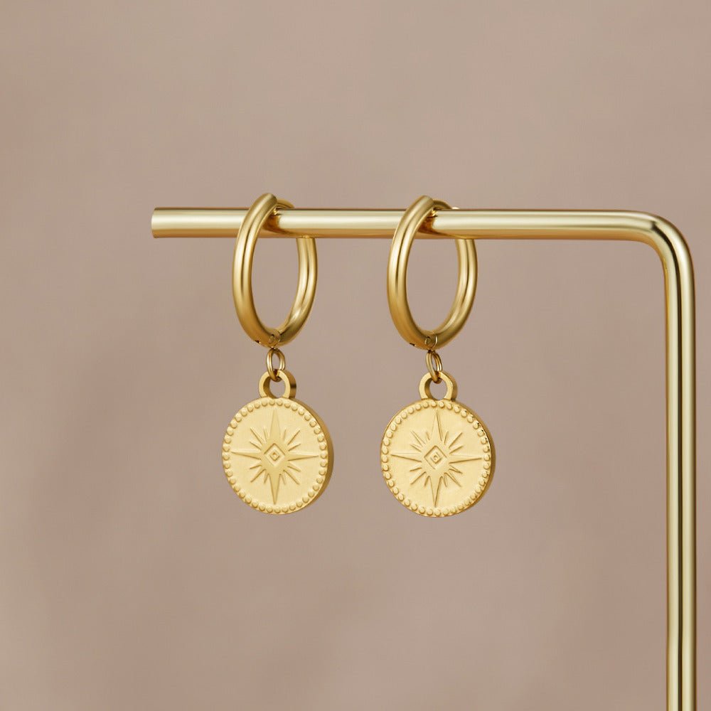 Pendientes médaillons celestiales dorados
