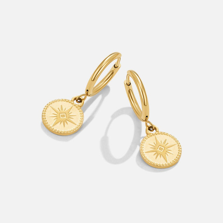 Pendientes médaillons celestiales dorados