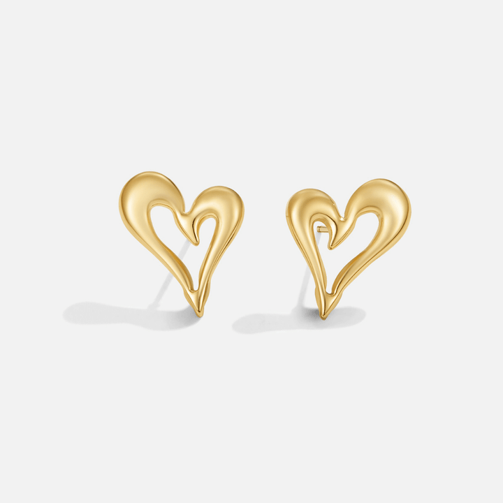 Pendientes corazón dorados Celine