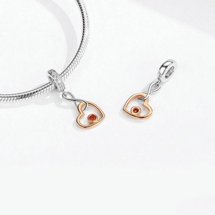 Colgante de corazón con infinito