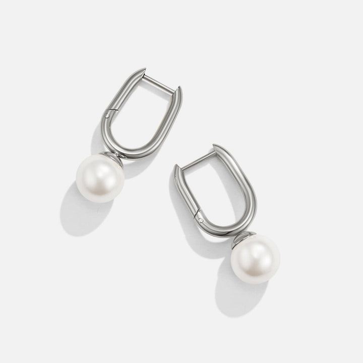 Pendientes de aro plateados Cora Pearl
