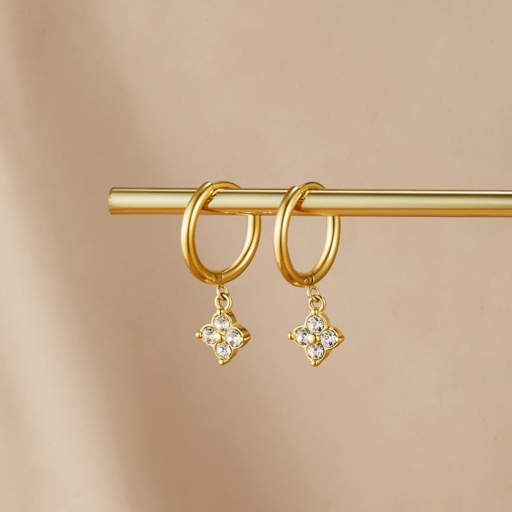 Pendientes de cristal trébol de cuatro hojas