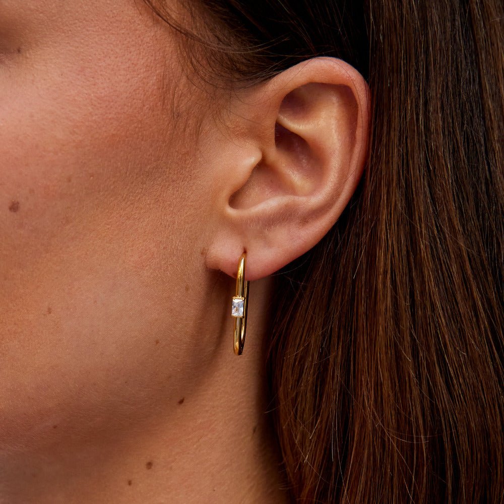 Pendientes Diana dorados con cristales
