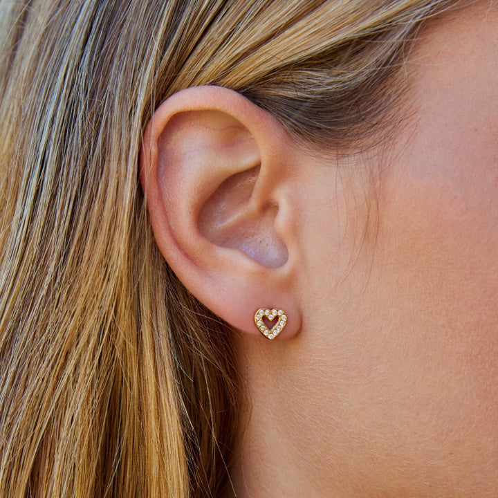 Pendientes corazón de cristal