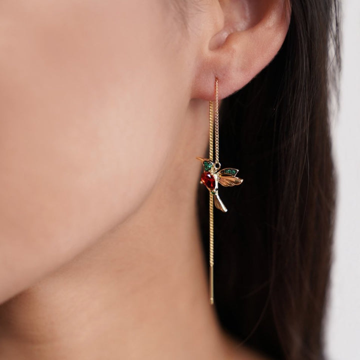 Pendientes colibri de cristal