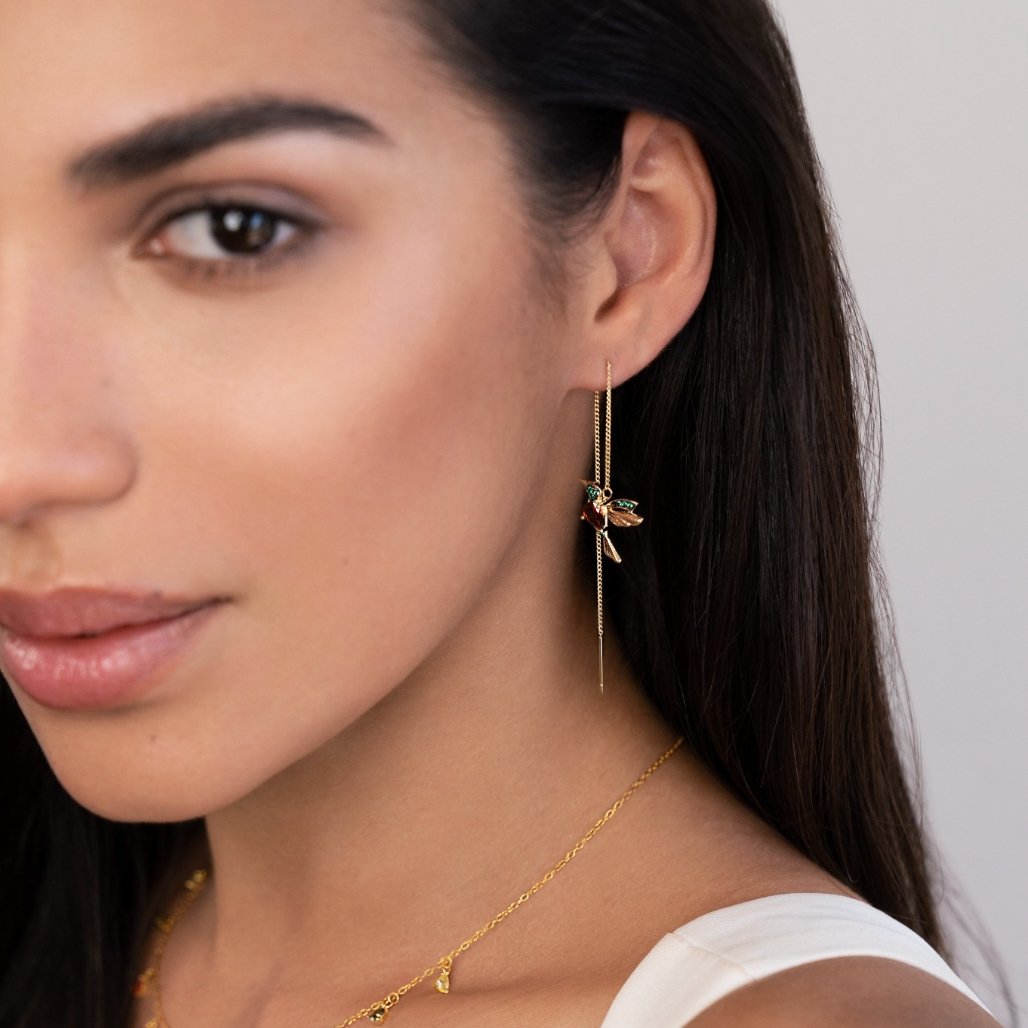 Pendientes colibri de cristal