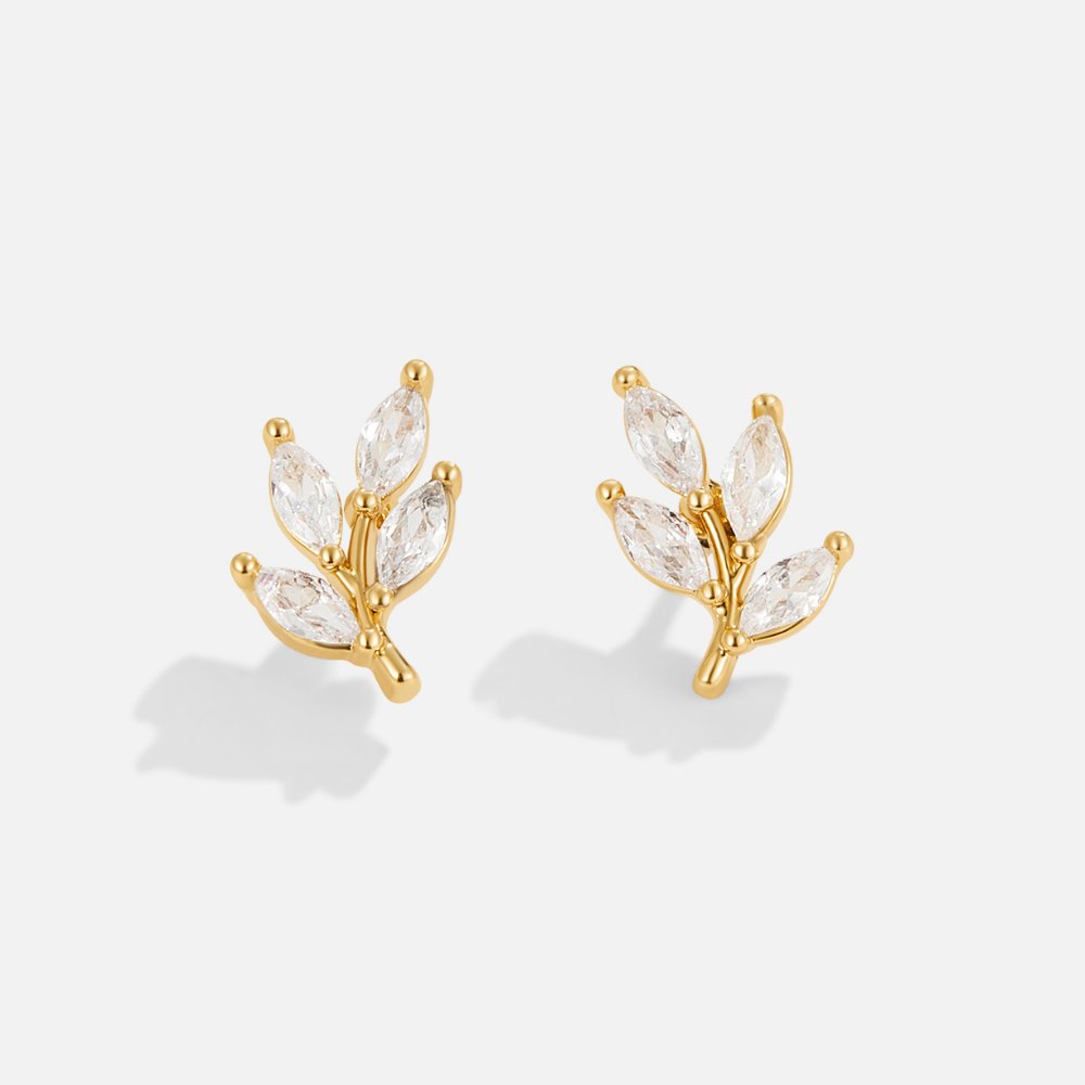 Pendientes de cristal con hojas