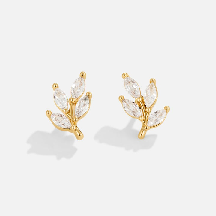 Pendientes de cristal con hojas