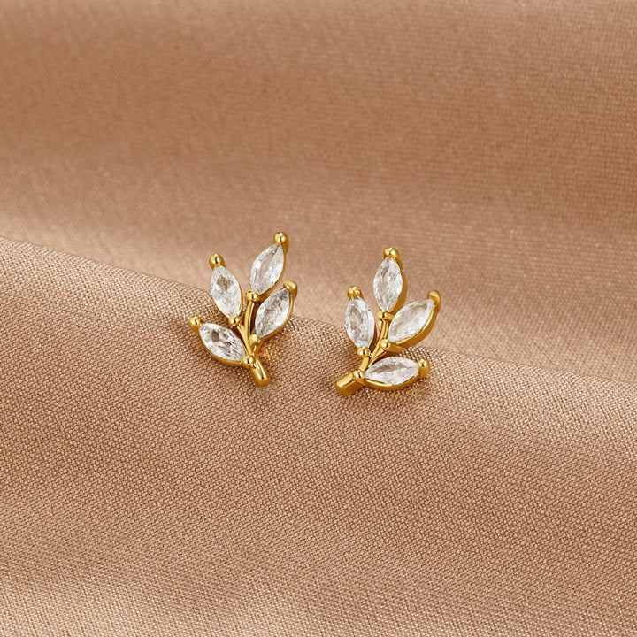 Pendientes de cristal con hojas