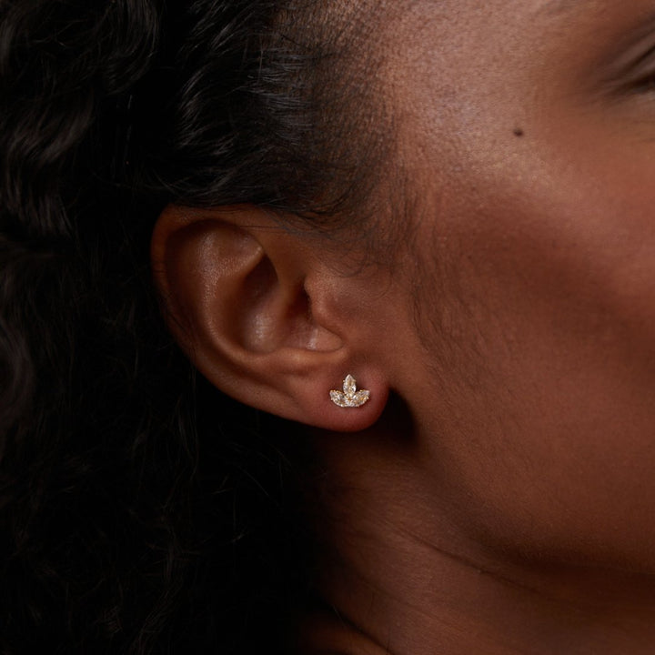 Pendientes Lotus cascade de cristal