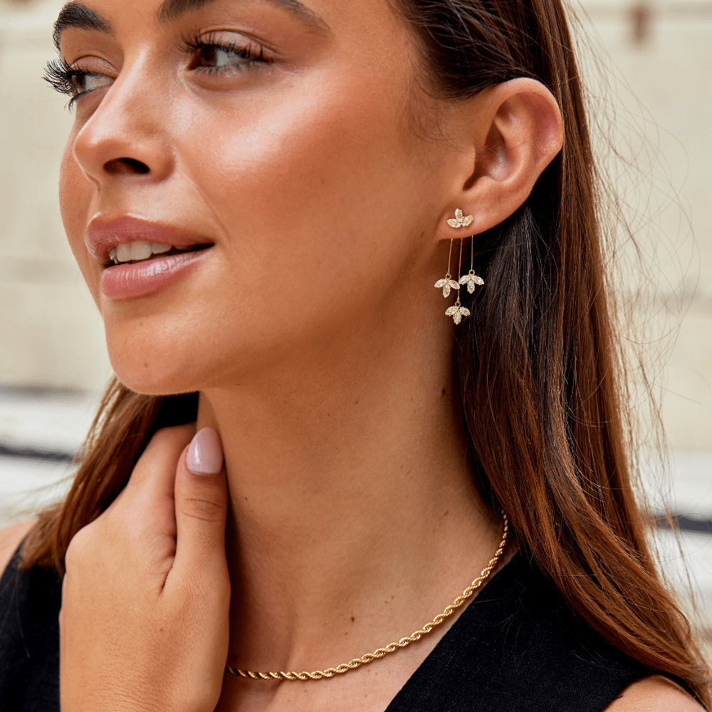 Pendientes Lotus cascade de cristal