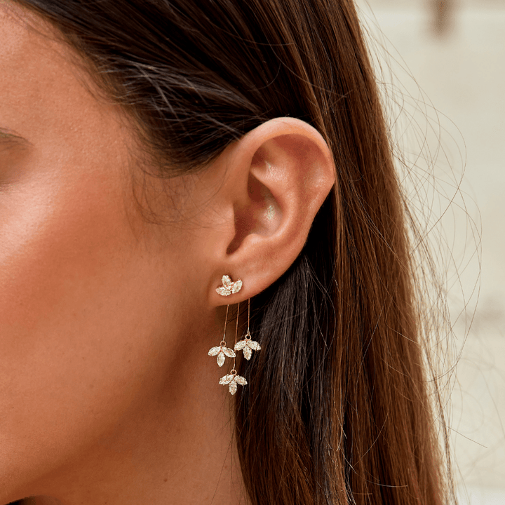Pendientes Lotus cascade de cristal