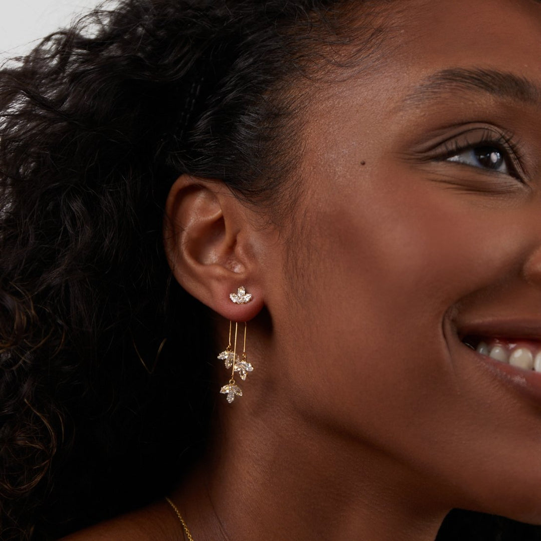 Pendientes Lotus cascade de cristal