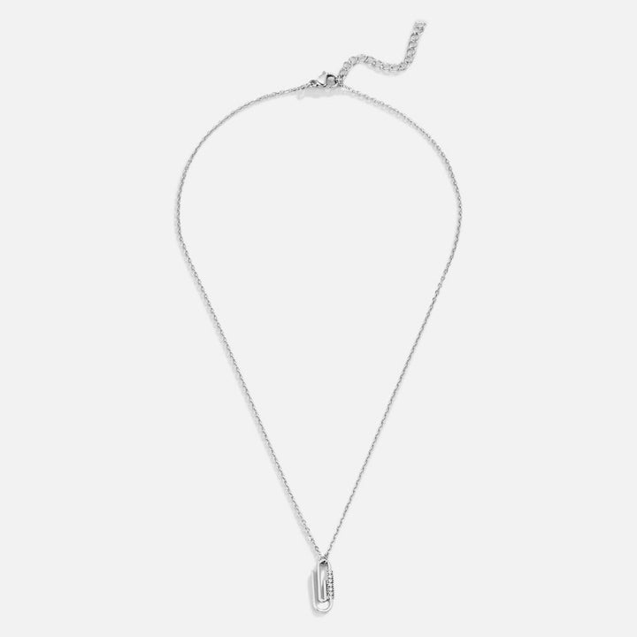 Collar plateado con cierre de cristal