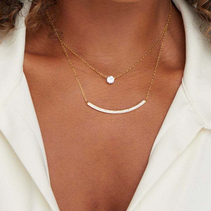Collar fino multicapa de cristal