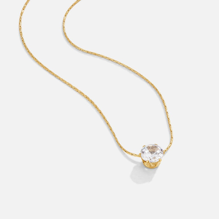 Collar fino con cristal redondo