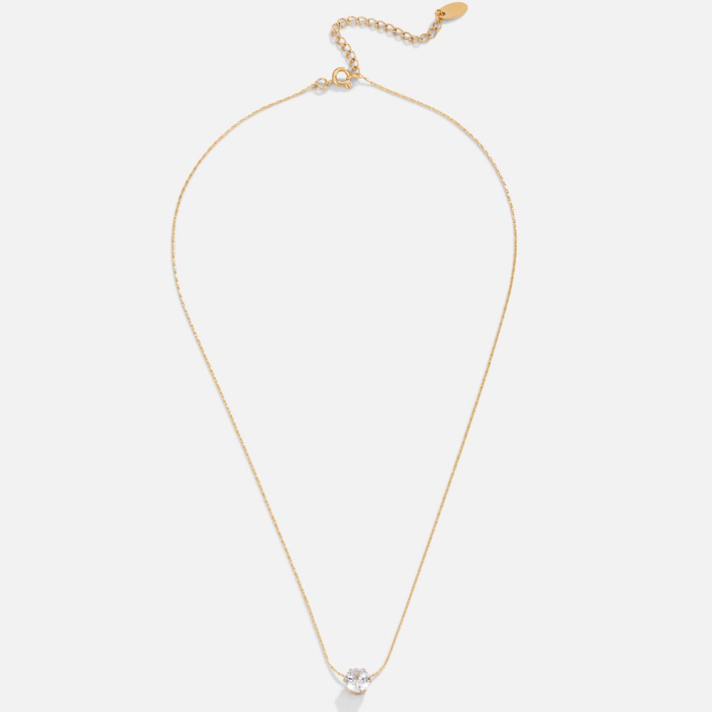 Collar fino con cristal redondo
