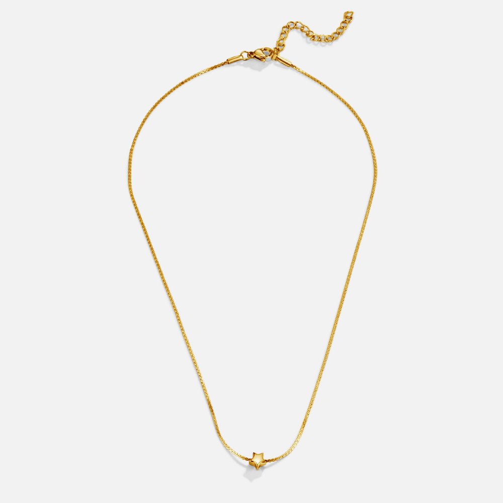 Colgante fino de estrella con cadena dorada