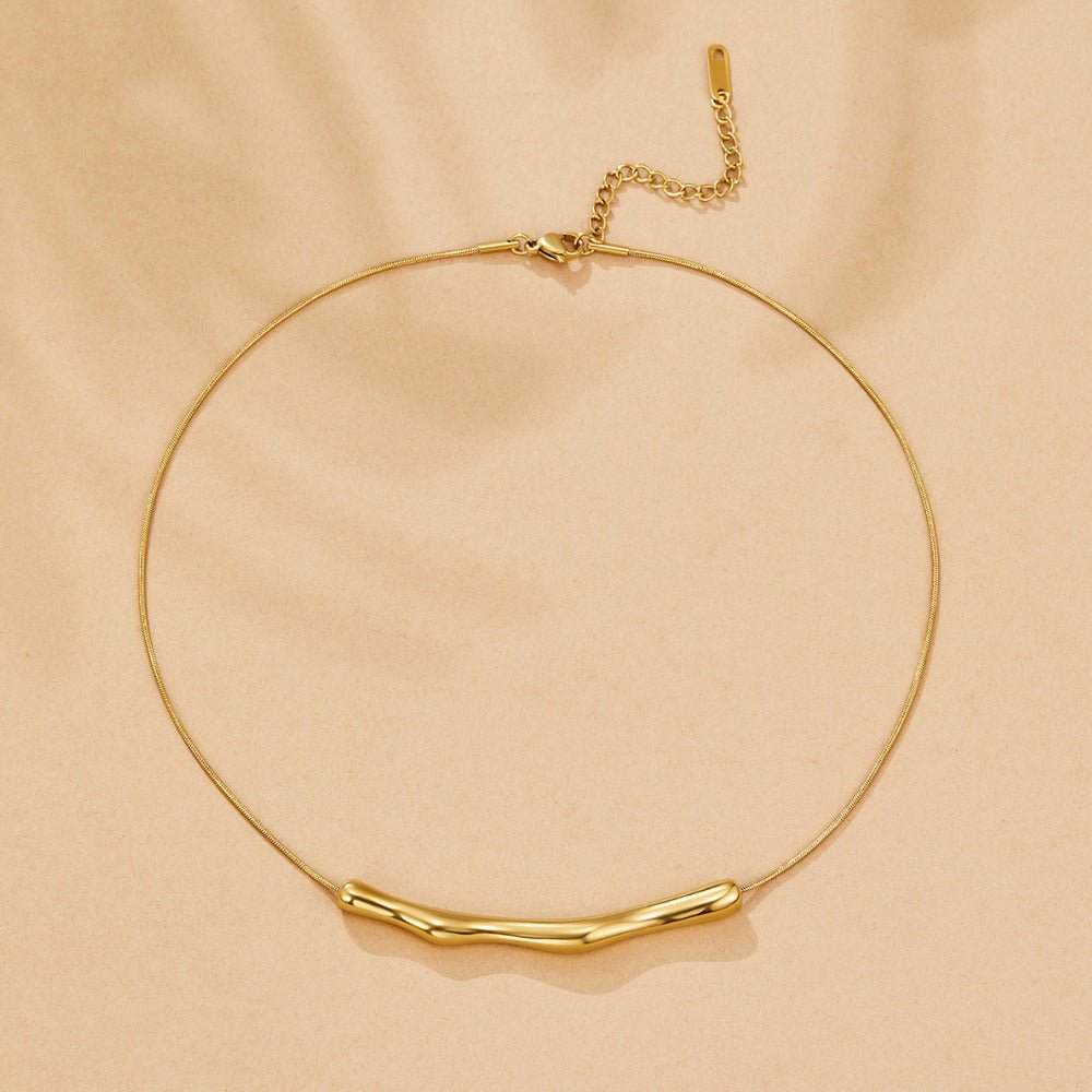 Collar dorado Deana de bambú