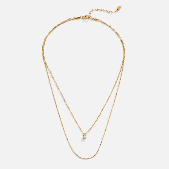 Collar dorado multicapa Dina de cristal