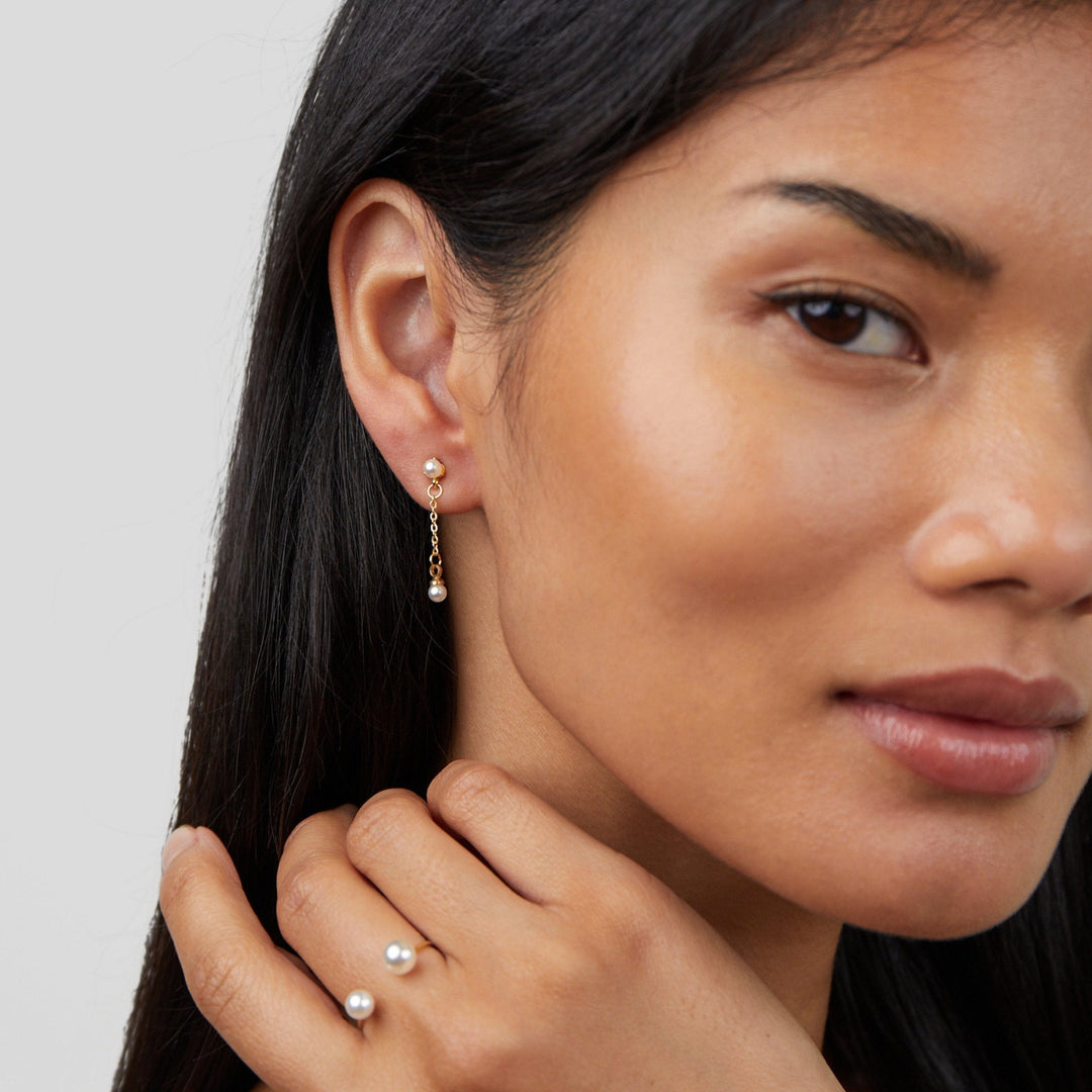 Anillo Durya doble perlas