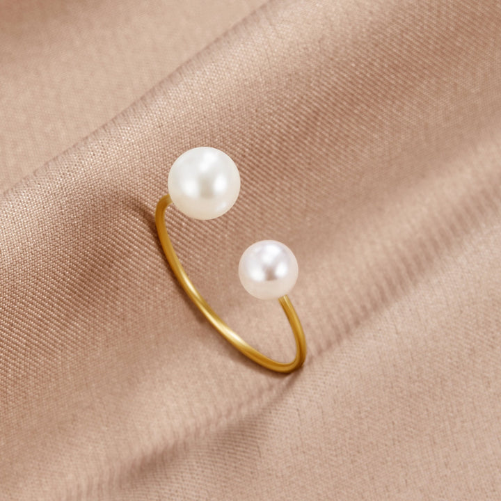 Anillo Durya doble perlas