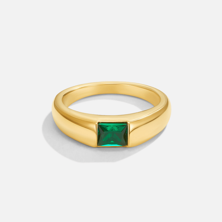 Anillo dorado y esmeralda Ember