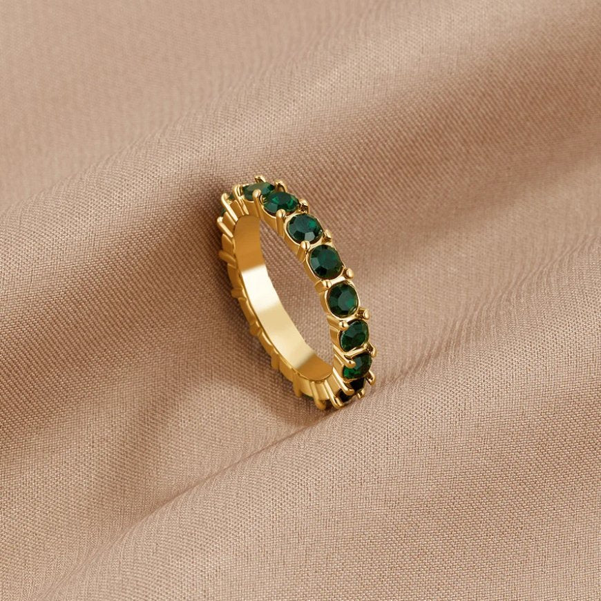 Anillo esmeralda élégance 18K cristal