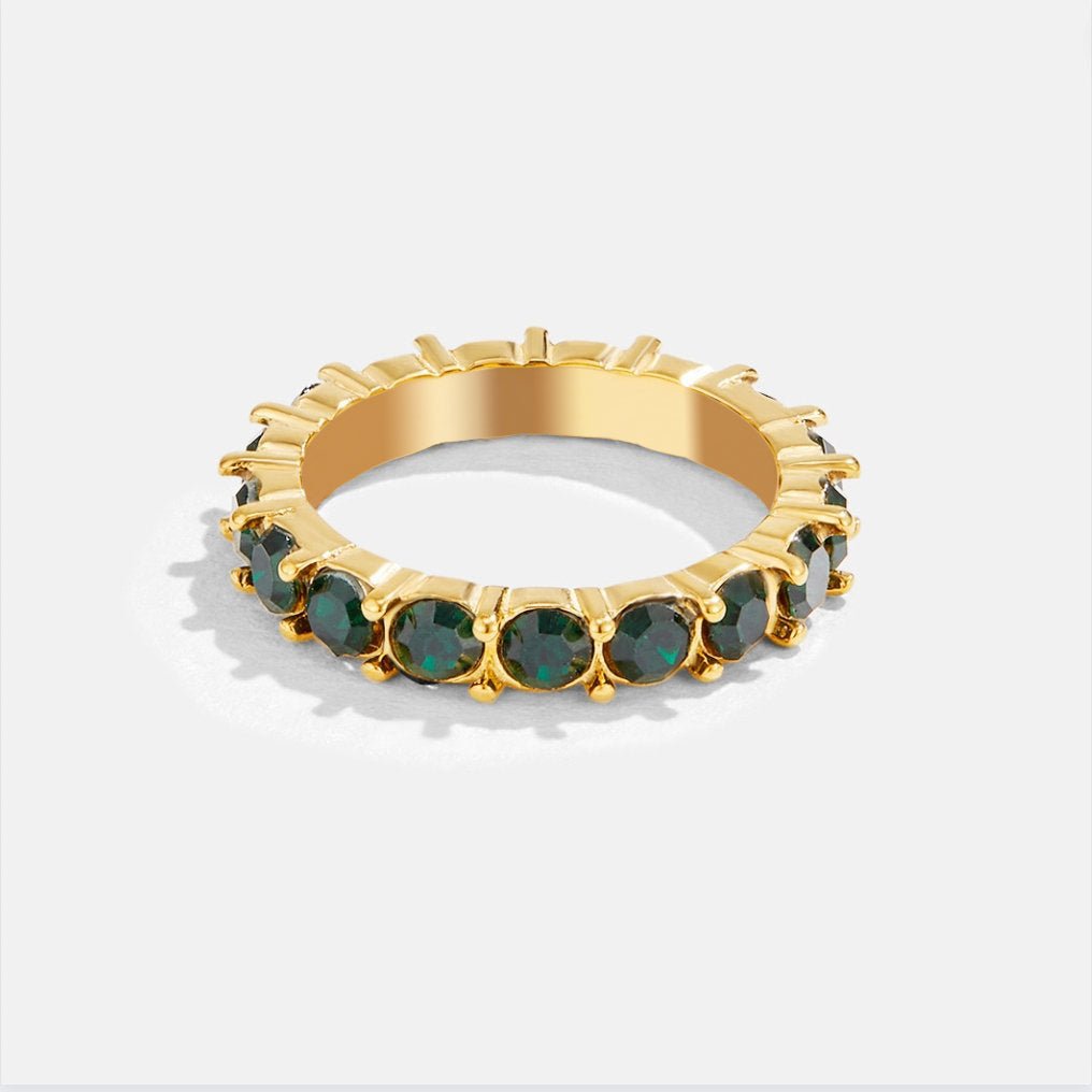 Anillo esmeralda élégance 18K cristal