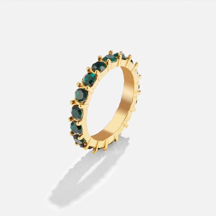 Anillo esmeralda élégance 18K cristal