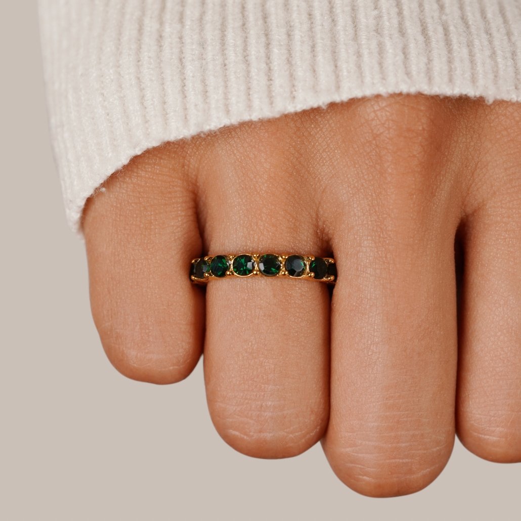 Anillo esmeralda élégance 18K cristal