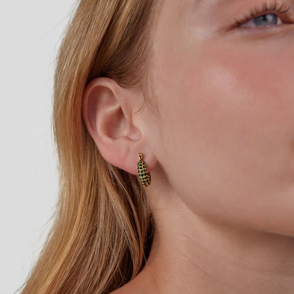 Pendientes de aro Beauté Émeraude