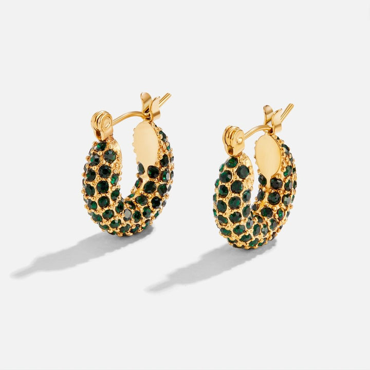 Pendientes de aro Beauté Émeraude