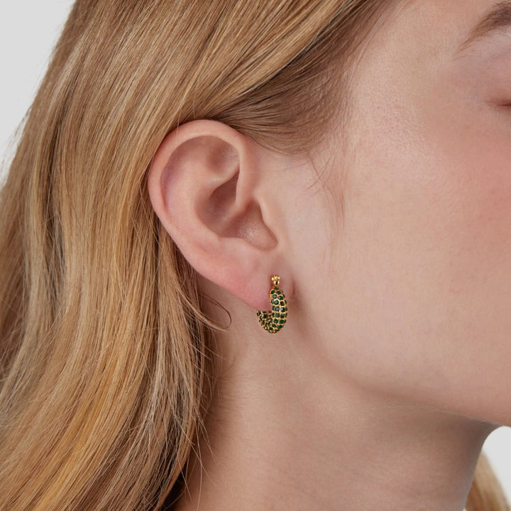 Pendientes de aro Beauté Émeraude