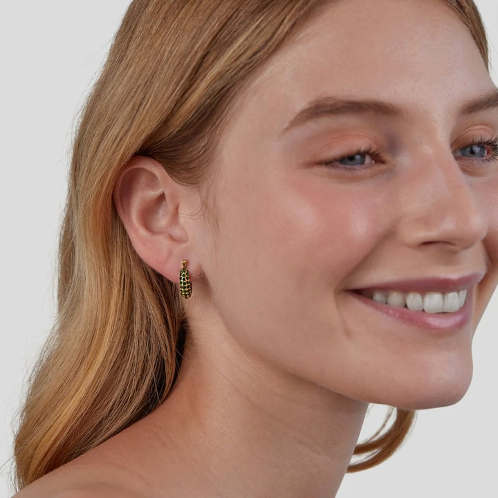Pendientes de aro Beauté Émeraude