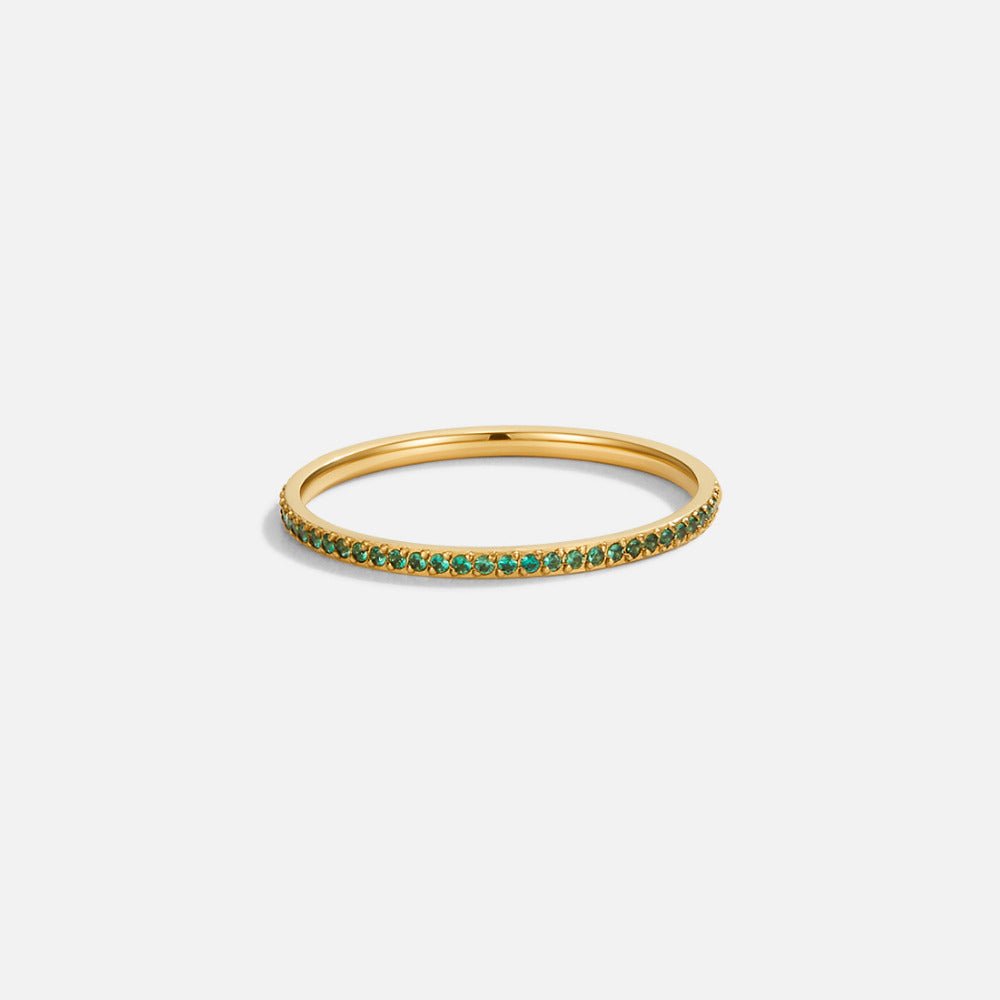 Anillo cristal esmeralda eternidad