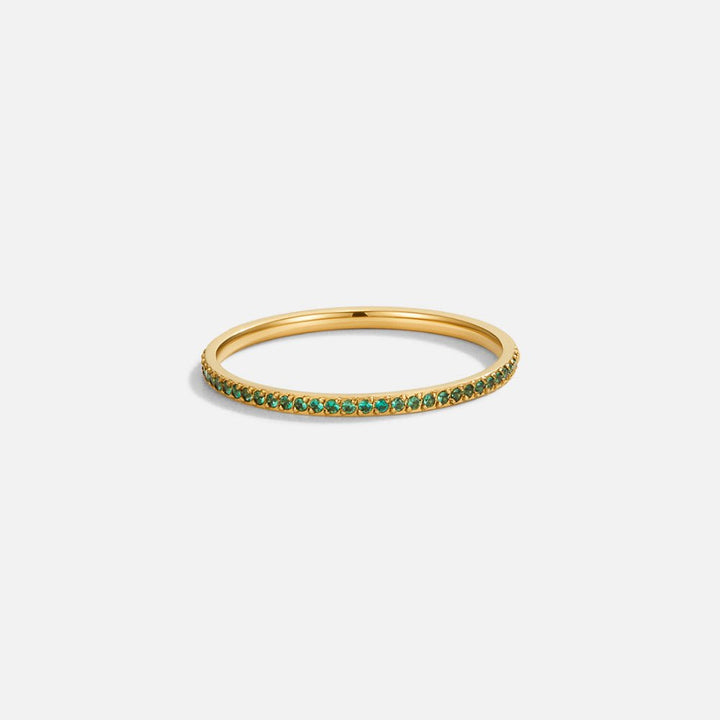 Anillo cristal esmeralda eternidad
