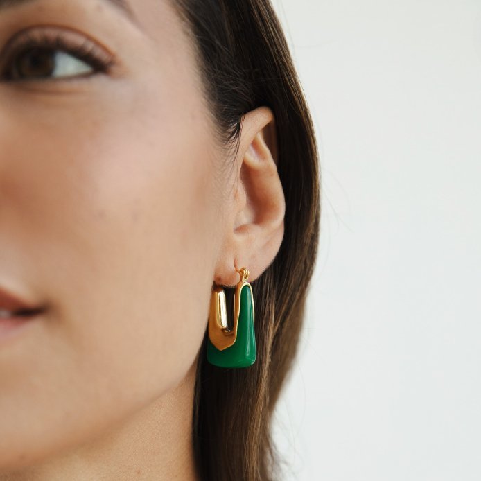 Pendientes de aro carrées Esme