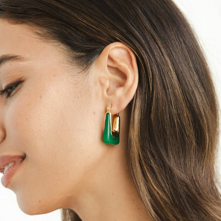 Pendientes de aro carrées Esme