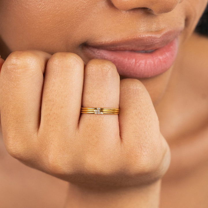 Anillo set Eula oro cristal
