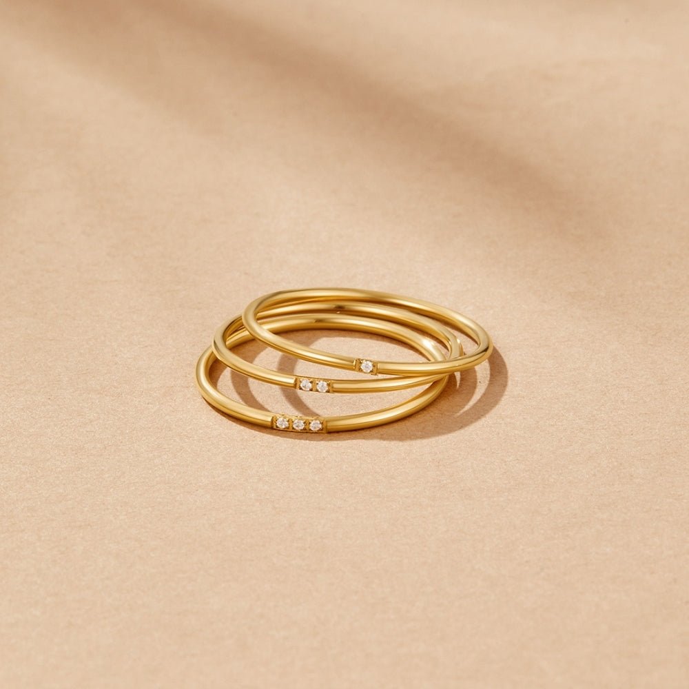 Anillo set Eula oro cristal