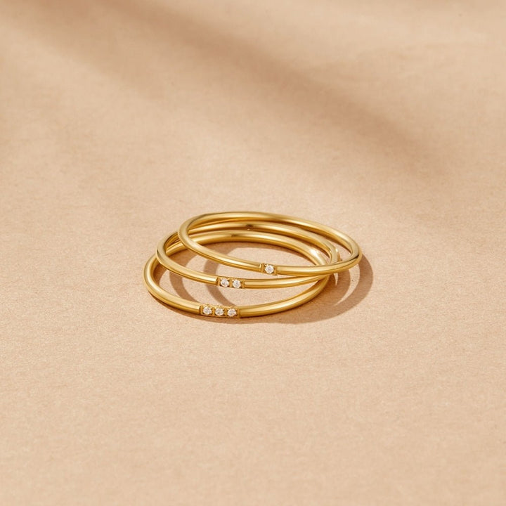 Anillo set Eula oro cristal