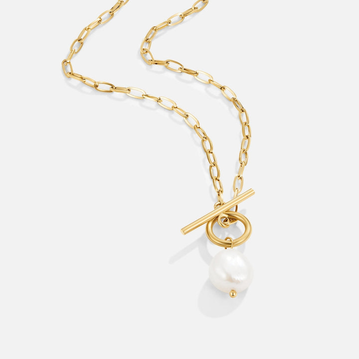 Collar dorado Eva con perlas de agua dulce
