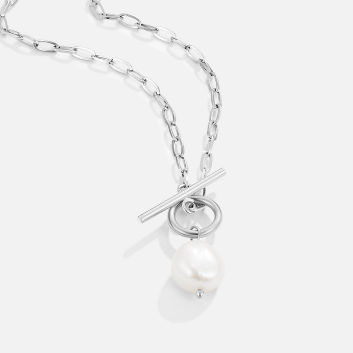 Collar plateado Eva Claro con perlas