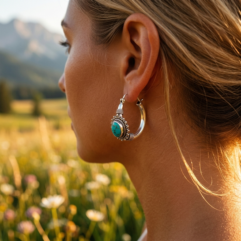 Pendientes vintage turquesa
