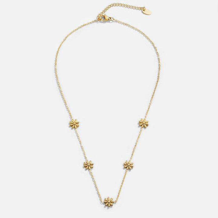 Collar Flower Power chapado en oro de 18K