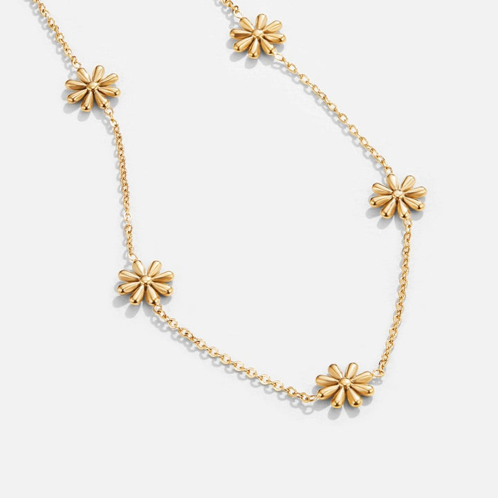 Collar Flower Power chapado en oro de 18K