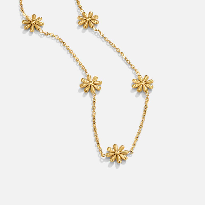 Collar Flower Power chapado en oro de 18K